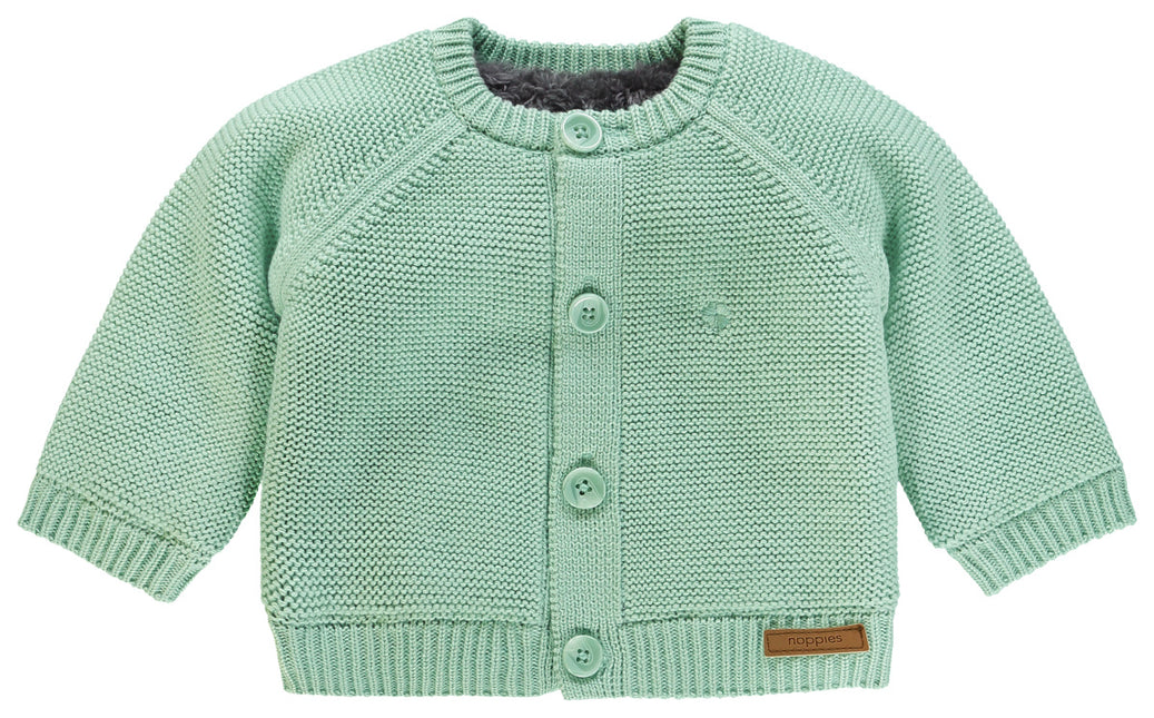 Noppies Baby Vestje Teddy Voering Grey Mint