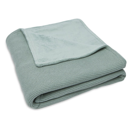 Jollein Ledikantdeken Basic Knit Forest Green/Fleece 100x150cm