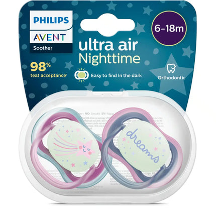 Philips Avent Fopspeen +6 Maanden Air Night Ster/Droom