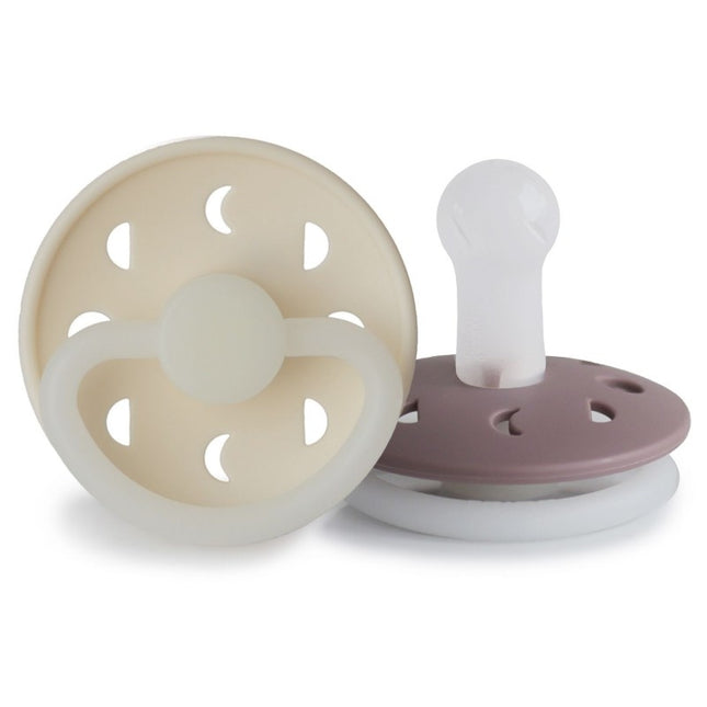 Frigg Speen Maat 2 Moon Night Cream/Tw.Mauve Silicone 2-Pack