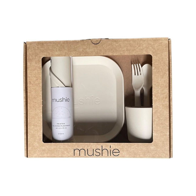 Mushie Giftbox Kinderservies Set Vierkant Ivory