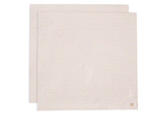 Jollein Hydrofiele Doek Miffy Stripe Biscuit 115cm 2St