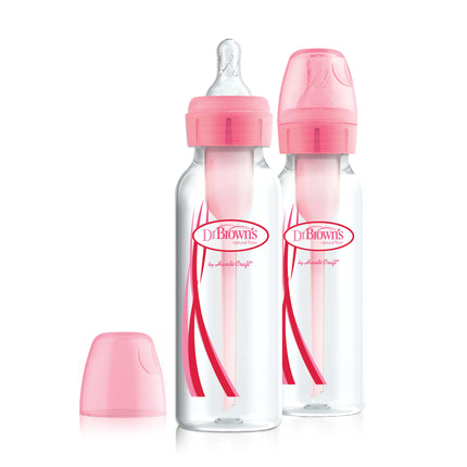 Dr. Brown's Options+standaardfles 250ml duopack roze