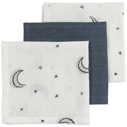 Meyco Monddoekje Moon 3-Pack Hydrofiel Indigo 30X30cm