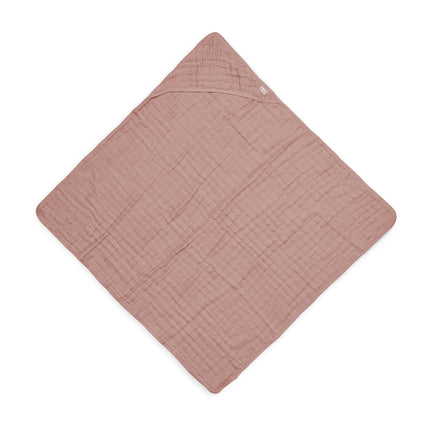 Jollein Badcape Baby Wrinkled Cotton Rosewood 75x75cm