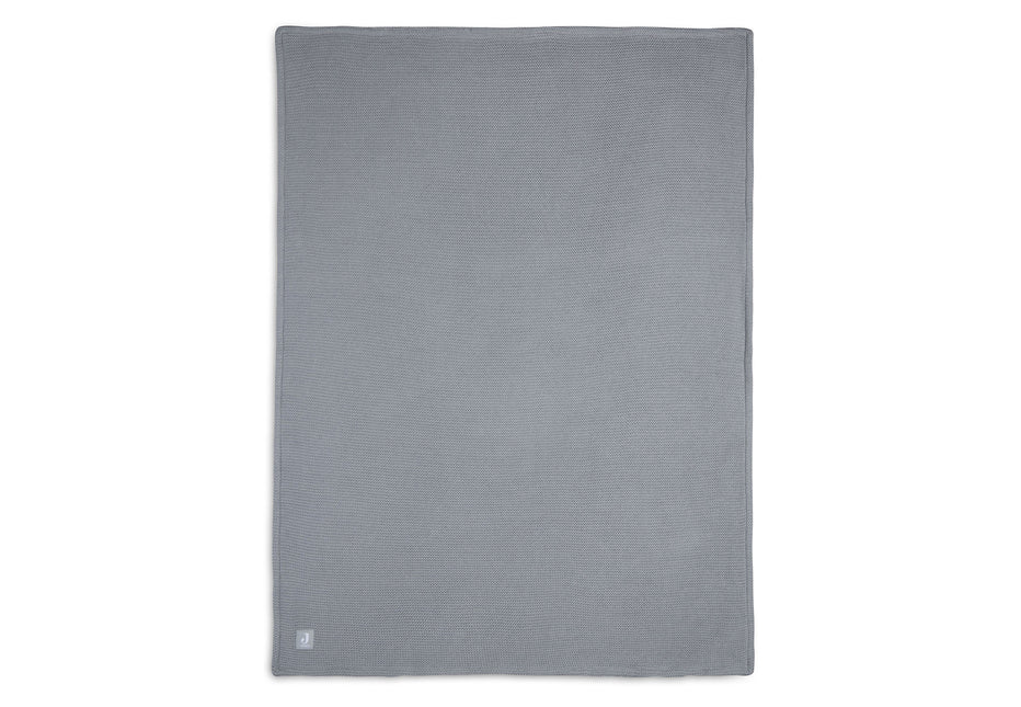 Jollein Ledikantdeken Basic Knit Stone Grey/Fleece 100x150cm