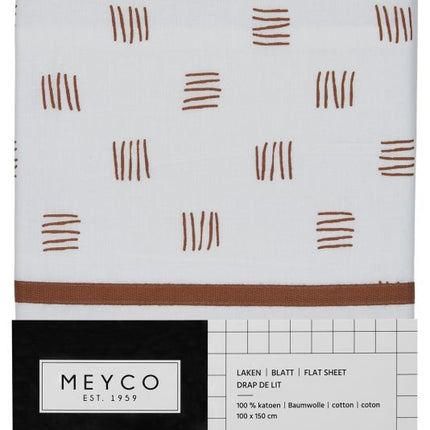 Meyco Wieglaken Block Stripe Camel