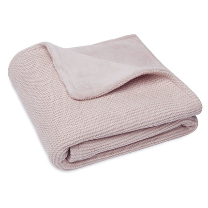 Jollein Wiegdeken Basic Knit Pale Pink/Fleece 75x100cm