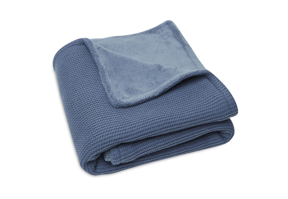 Jollein Wiegdeken Basic Knit Jeans Blue/Fleece 75x100cm