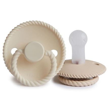 Frigg Speen Maat 2 Rope Cream/Croissant Silicone 2-Pack