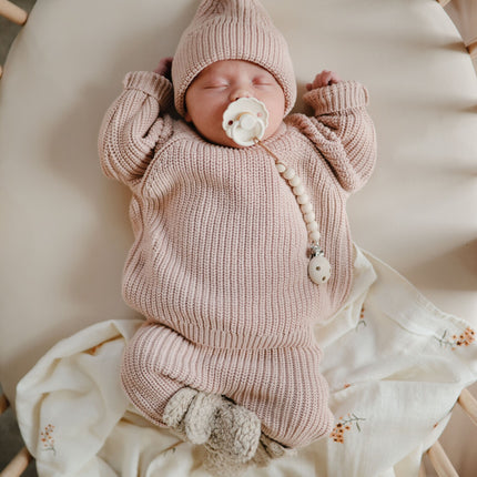 Mushie Babymutsje Chunky Knit Blush