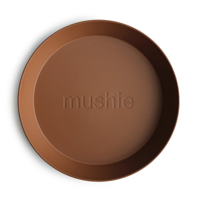 Mushie Baby Bordje Rond Caramel 2st