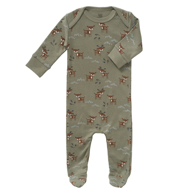 Fresk Baby Pyjama Deer Met Voeten Olive