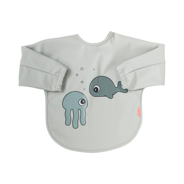 Done by Deer Slabbetje Met Mouwen Sea Friends Grey 6-18m