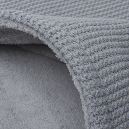 Jollein Wiegdeken Basic Knit Stone Grey/Fleece 75x100cm