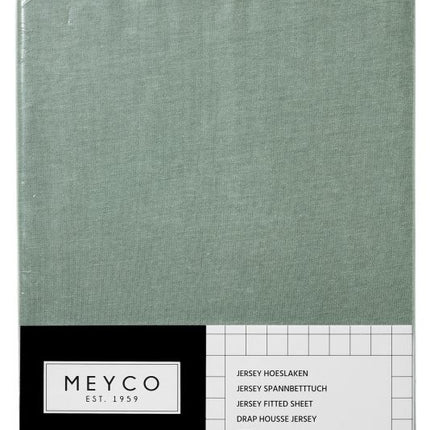 Meyco Hoeslaken Jersey Stone Green 40x80/90 cm