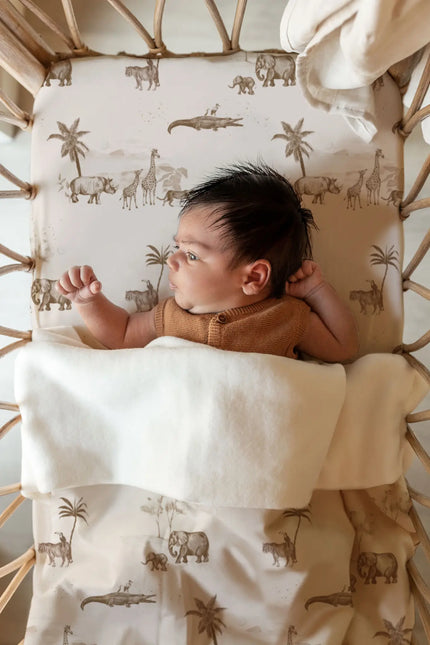 Yumi Baby Wiegdeken Vintage Jungle Taupe