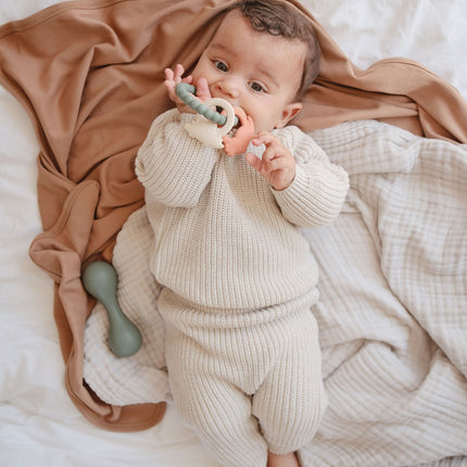 Mushie Baby Sweater Chunky Knit Beige