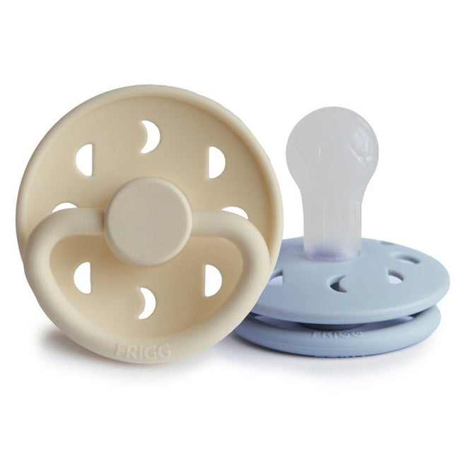 Frigg Speen Maat 1 Moon Cream/Powder Blue Silicone 2-Pack