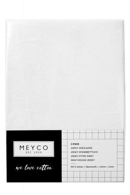 Meyco Hoeslaken Jersey Wit 40x80/90 cm 2st