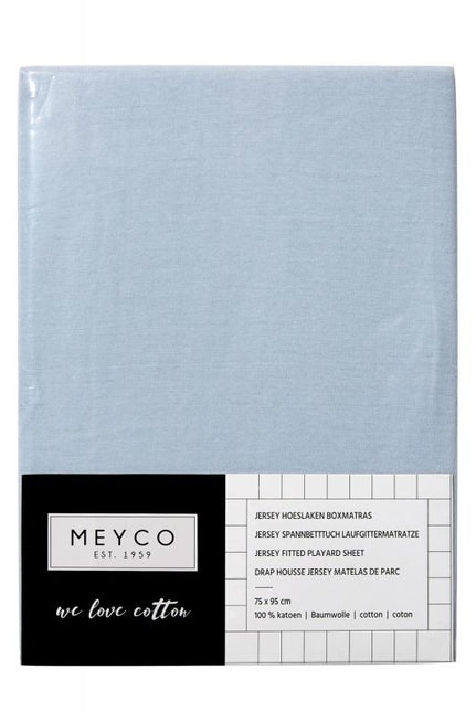 Meyco Hoeslaken Jersy Boxmatras Lichtblauw 75x95cm