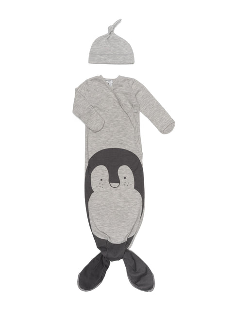 Snoozebaby Sac de couchage Baby Cocon avec chapeau Stone Beige Penguin 60cm