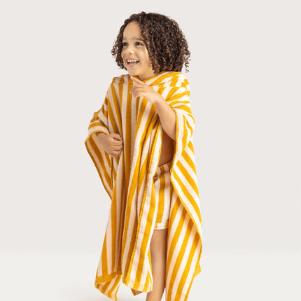 Swim Essentials Badcape Baby Luxe Beach Yellow Stiped