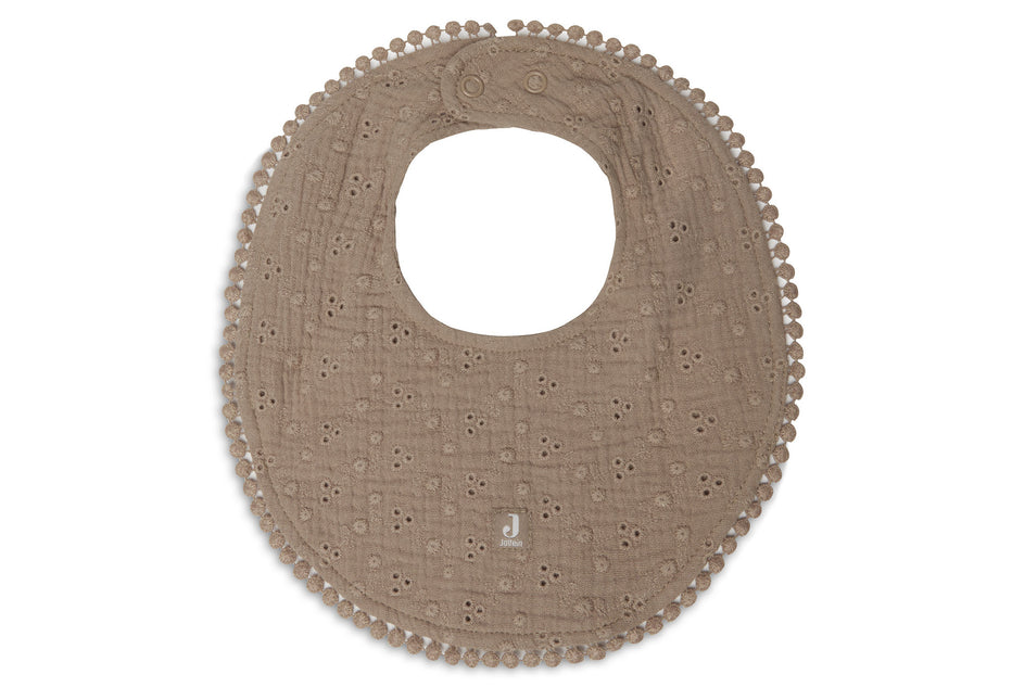 Jollein Slabbetje Bandana Rond Embroidery Biscuit