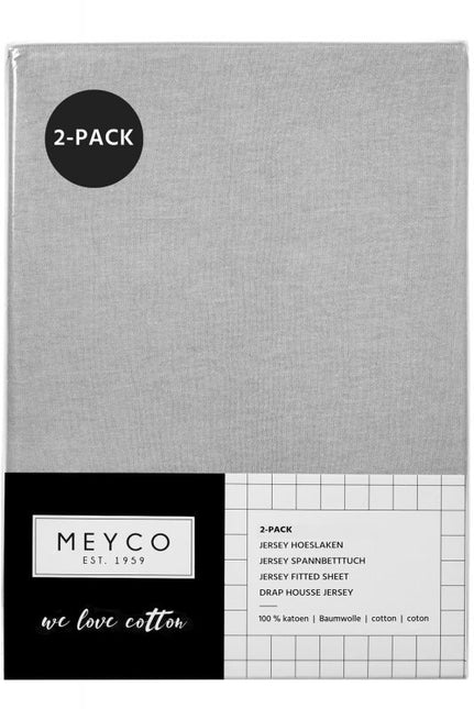 Meyco Hoeslaken Jersey Licht Grijs 40x80/90 cm 2st