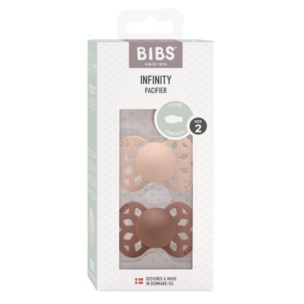 BIBS Speen Maat 2 Silicone Symmetrical Blush/Woodchuck 2st