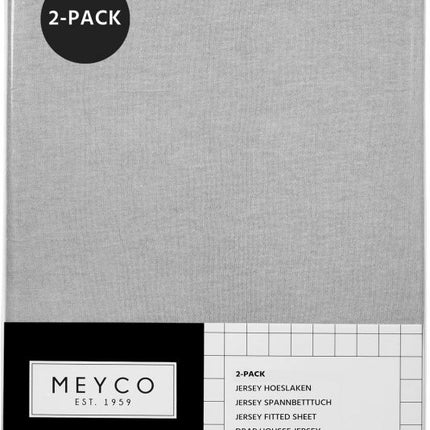 Meyco Hoeslaken Jersey Lichtgrijs 70x140/150 cm 2st