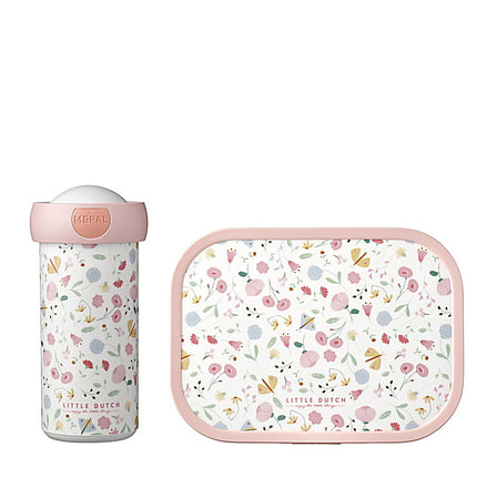 Little Dutch Lunchset Campus Schoolbeker+Lunchbox Flowers & Butterflies