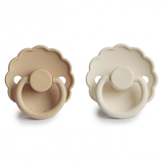 Frigg Speen Maat 1 Daisy Cream/Croissant Silicone 2-Pack