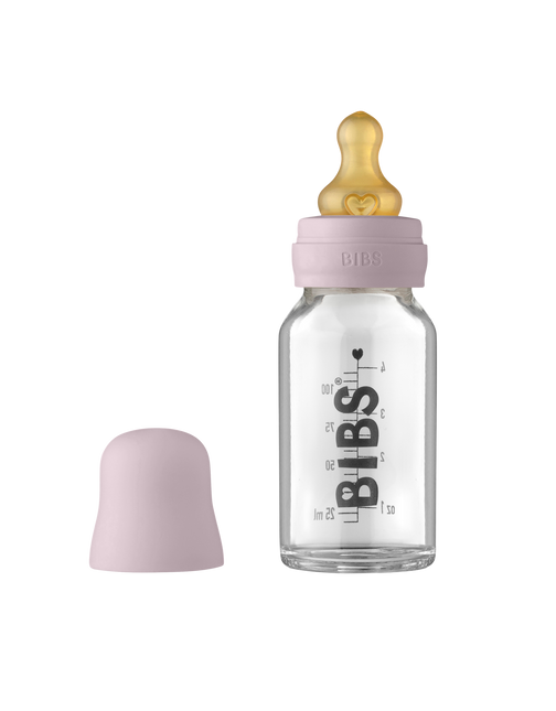 BIBS Babyfles Glas 110ml Dusky Lilac