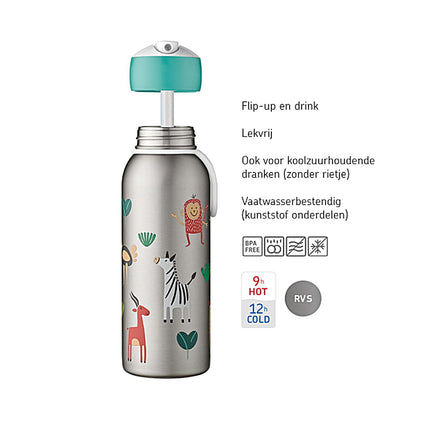 Little Dutch Thermosfles Flip-Up Campus 350ml Flowers & Butterflies