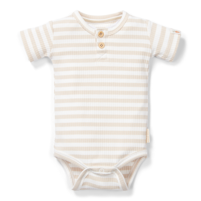 Little Dutch Romper Stripe Sand/White