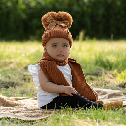Baby Dutch Chapeau d'hiver pour bébé avec noeud Rouille