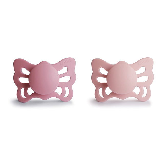 Frigg Speen Maat 1 Butterfly Cedar/Baby Pink Silicone 2-Pack