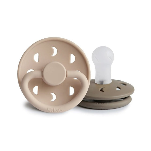 Frigg Speen Maat 1 Moon Croissant/Portobello Silicone 2-Pack