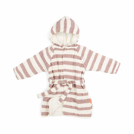 Done by Deer Peignoir Baby Stripes Gots 3-4 Years Powder 60cm