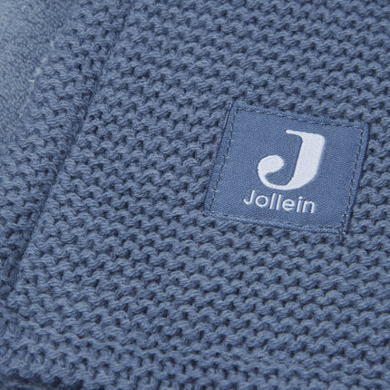 Jollein Ledikantdeken Basic Knit Jeans Blue/Fleece 100x150cm