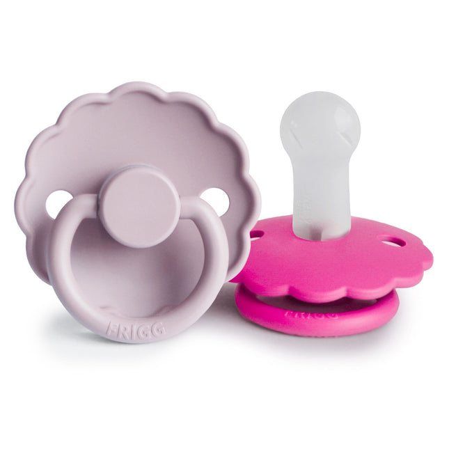 Frigg Speen Maat 2 Daisy Soft Lilac/Fuchsia Silicone 2-Pack