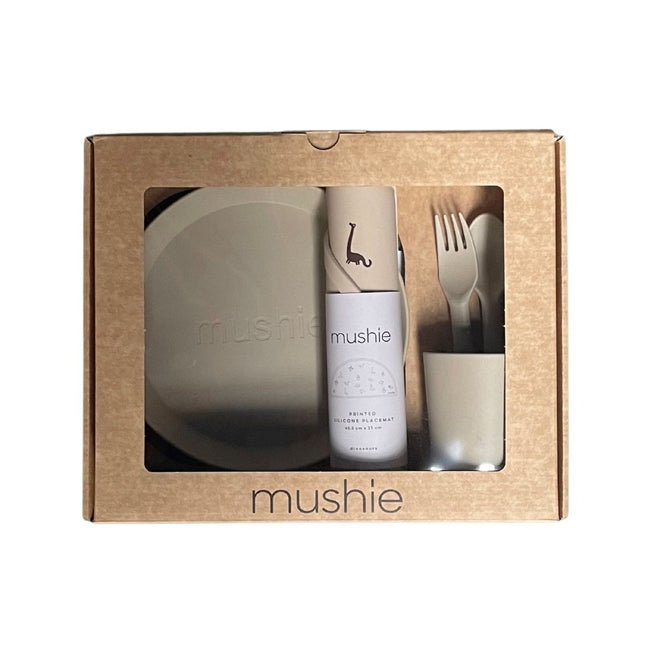 Mushie Giftbox Kinderservies Set Rond Smoke