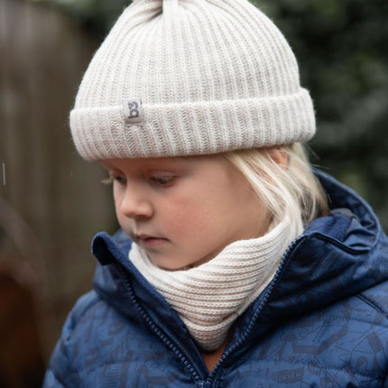 Baby's Only Babymutsje met Pompon Cool Ecru 3-36Mnd