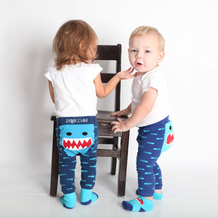 Zoocchini Baby Legging Sherman The Shark Inclusief Sokjes 6/12 Mnd