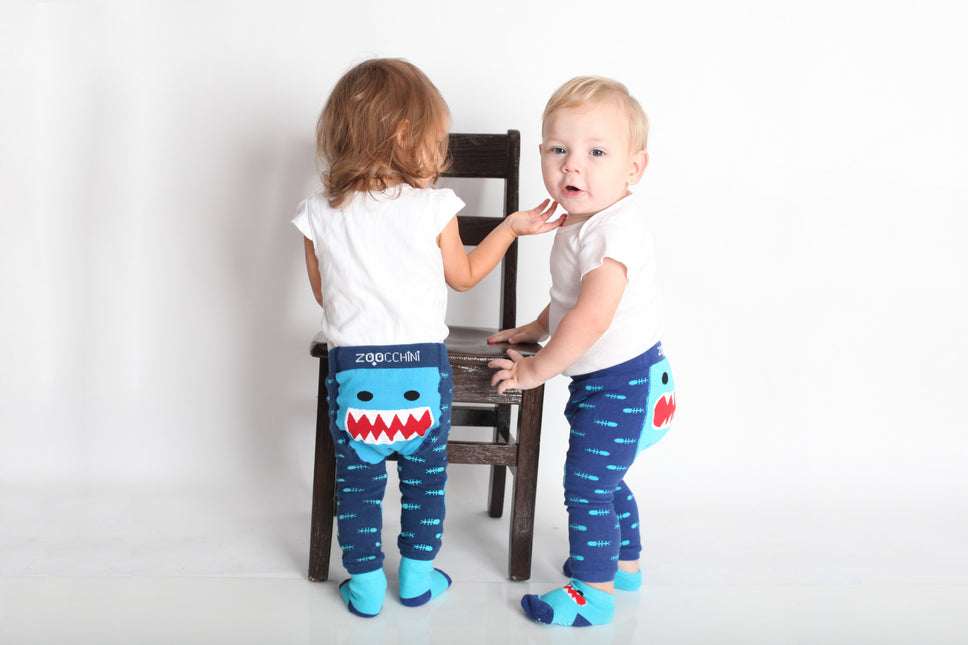 Zoocchini Baby Legging Sherman The Shark Inclusief Sokjes 6/12 Mnd