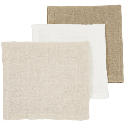 Meyco Monddoekje 3-Pack Offwhite/Soft Sand/Taupe 30X30cm