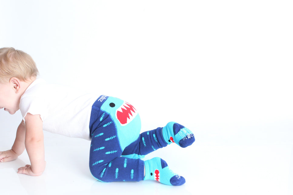 Zoocchini Baby Legging Sherman The Shark Inclusief Sokjes 6/12 Mnd