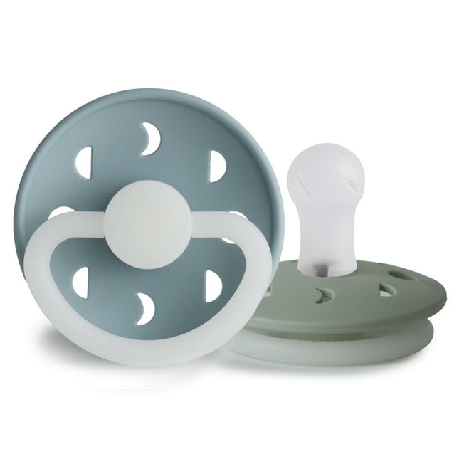 Frigg Speen Maat 1 Moon Night Stone Blue/Sage Silicone 2-Pack