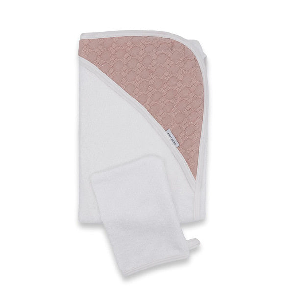 Bamboom Badcape Baby Met Washandje Duo Honey/ Nude Pink